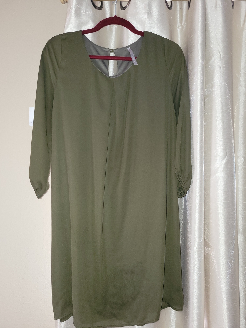 Olive Green Shift Dress